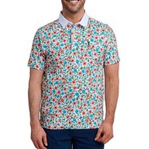 William Murray Bill Golf Polo Shirt Little Shop Of Florals White, Men’s Large